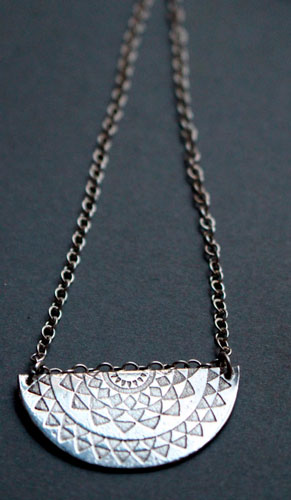 Tribal sun, Inca star Necklace in sterling silver