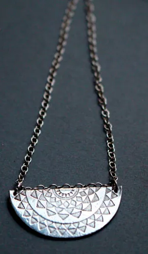 Tribal sun, Inca star necklace in sterling silver