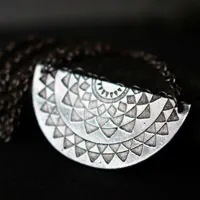 Tribal sun, Inca star necklace in sterling silver