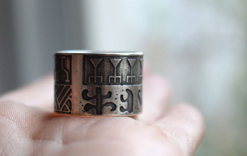 Ta U Here, polynesian tattoo ring in silver