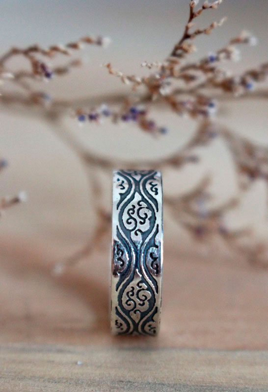 Tachiwaki, japanese steam ring in sterling silver