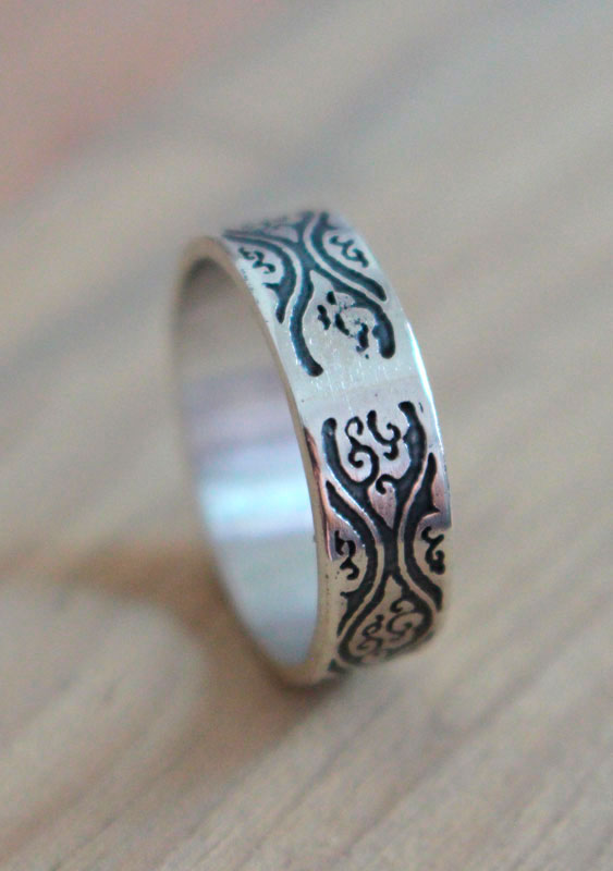 Tachiwaki, japanese steam ring in sterling silver