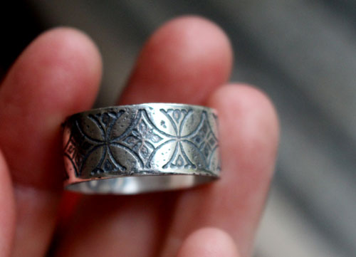 Templar, medieval cross ring in sterling silver