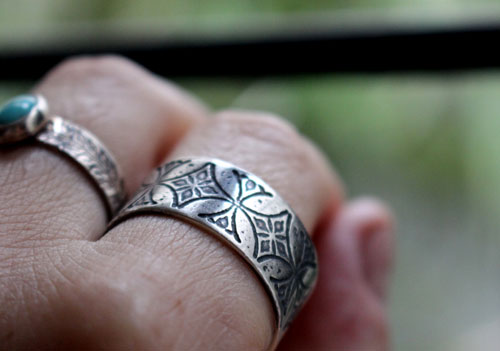 Templar, medieval cross ring in sterling silver