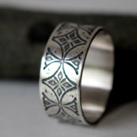 Templar, medieval cross ring in sterling silver