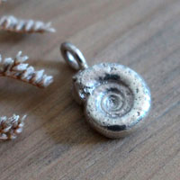 The cycle of life, ammonite pendant in sterling silver