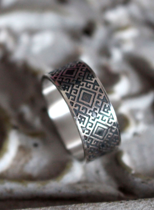The door of our soul, Slavic ring in sterling silver