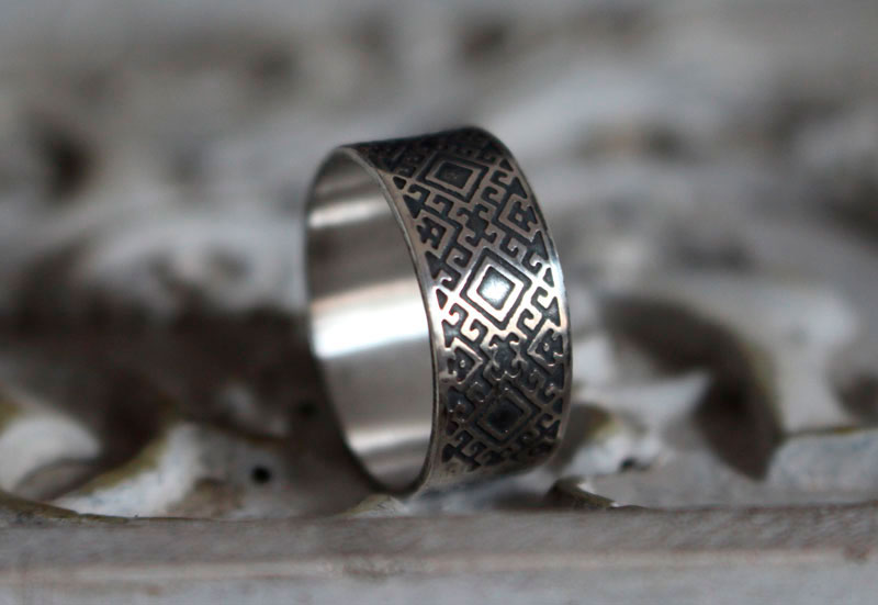 The door of our soul, Slavic ring in sterling silver
