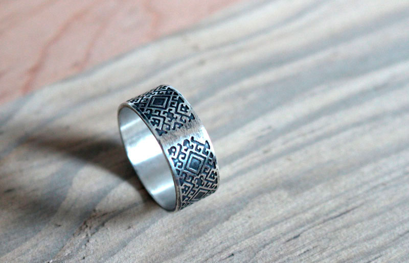 The door of our soul, Slavic ring in sterling silver