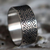 The door of our soul, Slavic ring in sterling silver