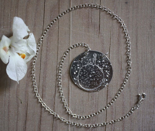 The Little Prince’s planet, Saint-Exupéry’s imaginative universe necklace in silver