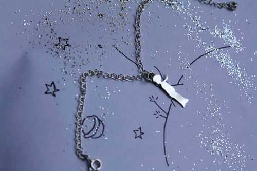 The little prince’s silhouette, Saint-Exupéry bracelet in sterling silver