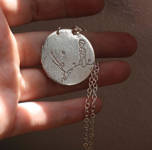 The Little Prince’s volcano, emotions through Saint-Exupéry’s eyes necklace in silver
