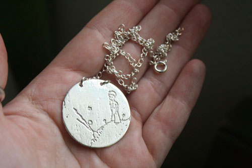 The Little Prince’s volcano, emotions through Saint-Exupéry’s eyes necklace in silver