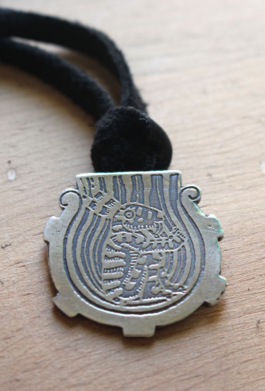The rabbit in the moon, Mayan legend necklace in sterling silver