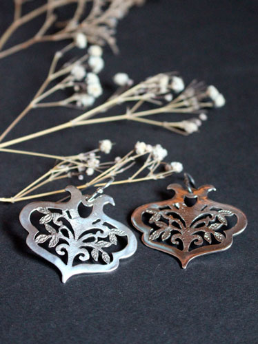 The sacred tree, tree of life earrings in sterling silver