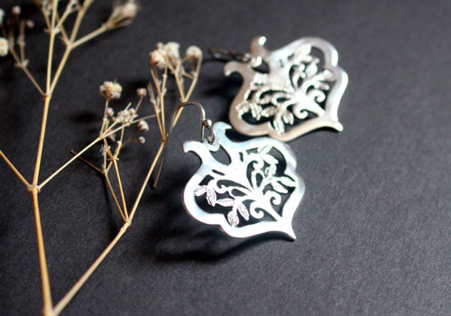 The sacred tree, tree of life earrings in sterling silver