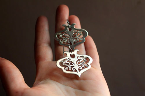 The sacred tree, tree of life earrings in sterling silver