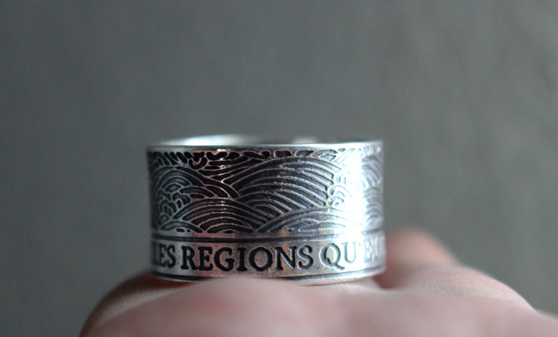 The sea joins the regions it separates, quote ring in sterling silver