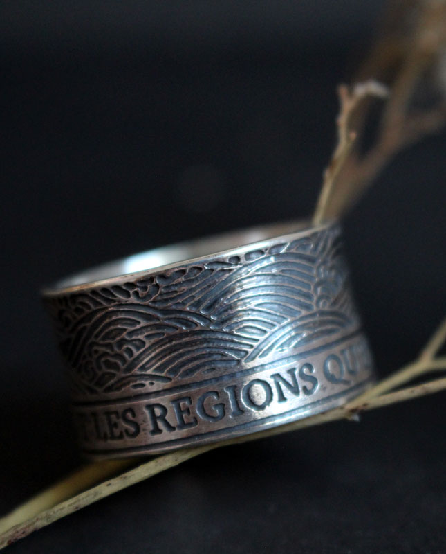 The sea joins the regions it separates, quote ring in sterling silver