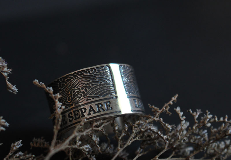 The sea joins the regions it separates, quote ring in sterling silver