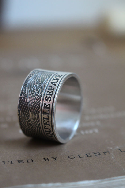 The sea joins the regions it separates, quote ring in sterling silver