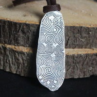 The stone guard of Newgrange, Irish Neolithic stele necklace in sterling silver
