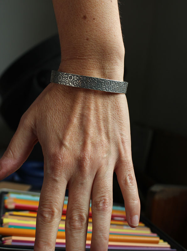 The taste of pomegranates, botanical bracelet in sterling silver