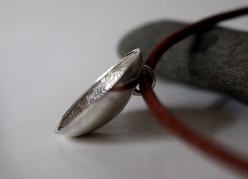 The unknown clearing, Otomi animal and plant nature necklace in sterling silver and leather