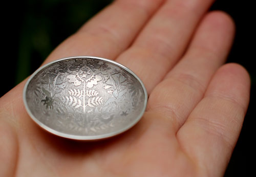 The unknown clearing, Otomi animal and plant nature necklace in sterling silver and leather