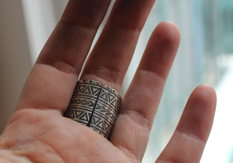 Totem, Polynesian tikki ring in sterling silver