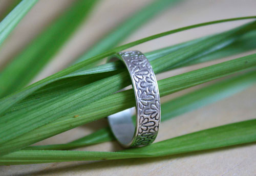 Tranquility, hydrangea flower ring in sterling silver