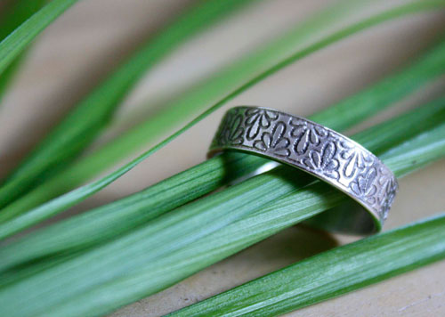 Tranquility, hydrangea flower ring in sterling silver