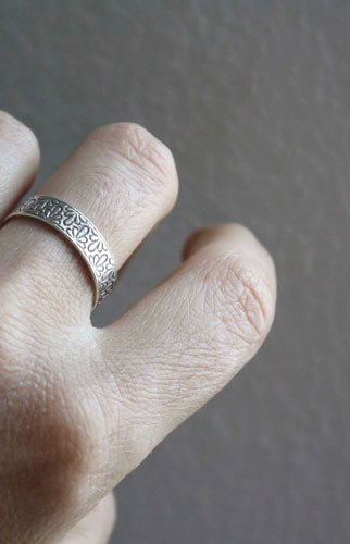 Tranquility, hydrangea flower ring in sterling silver