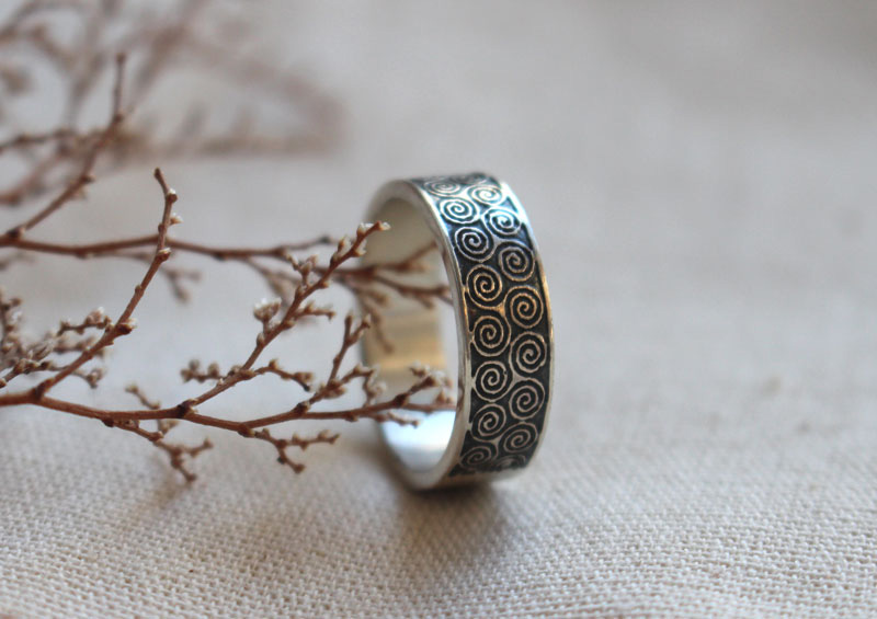 Triskel, celtic ring in sterling silver