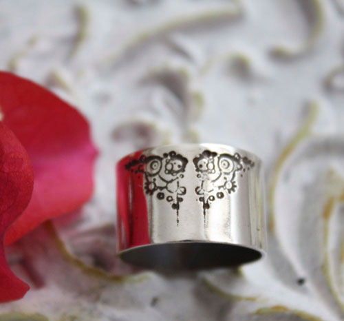 Uchronia, Steampunk retro-futuristic ring in silver