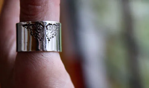 Uchronia, Steampunk retro-futuristic ring in silver