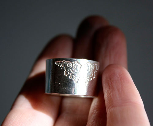 Uchronia, Steampunk retro-futuristic ring in silver