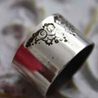 Uchronia, Steampunk retro-futuristic ring in silver