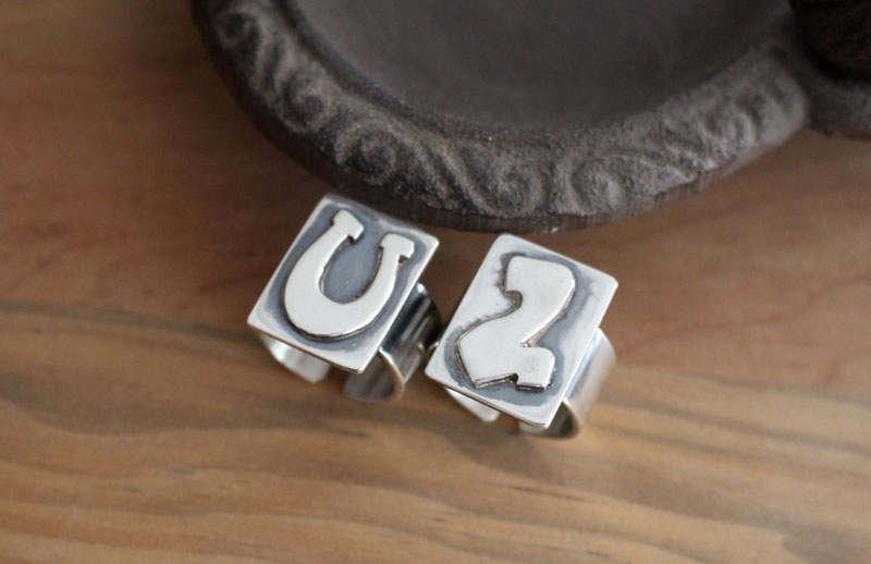 U2, rock band logo rings in sterling silver