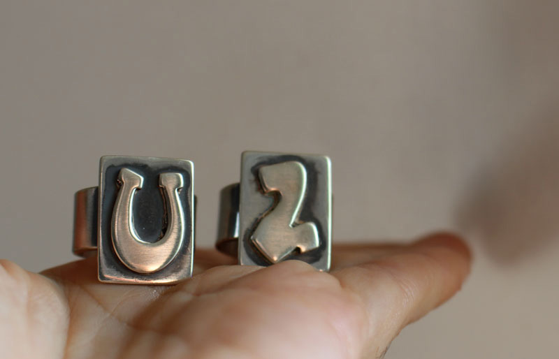 U2, rock band logo rings in sterling silver