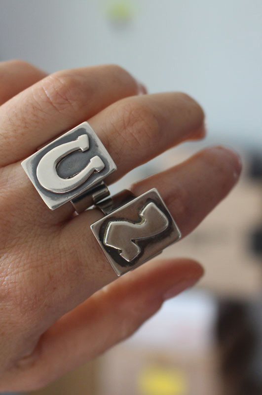 U2, rock band logo rings in sterling silver