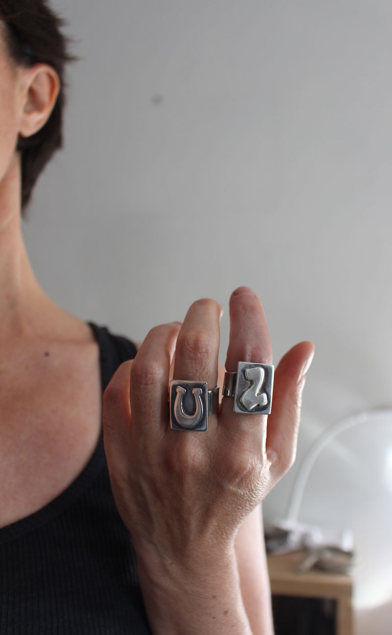 U2, rock band logo rings in sterling silver