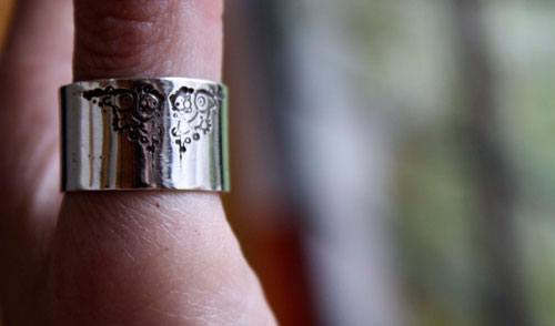 Uchronia, steampunk ring in sterling silver
