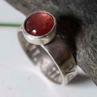Valentina, birthstone ring in sterling silver and pink tourmaline