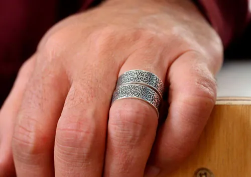 Victorian wedding bands, Baroque wedding ring in sterling silver