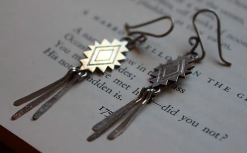 Vision, Mexican diamond earrings in sterling silver