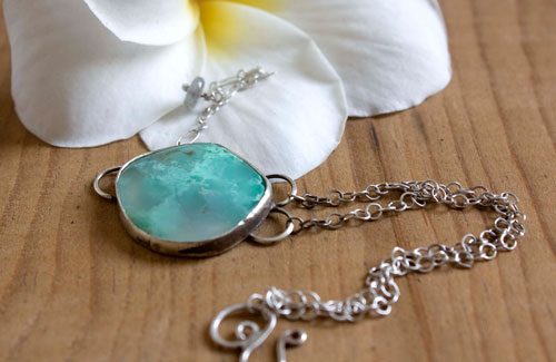 Vaidurya, tropical paradise bracelet in silver, labradorite and chrysoprase
