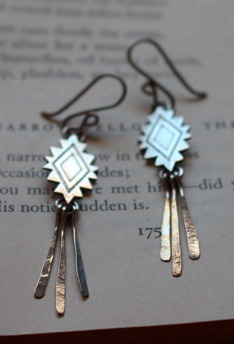 Vision, Mexican diamond earrings in sterling silver
