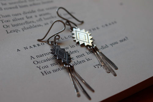 Vision, Mexican diamond earrings in sterling silver